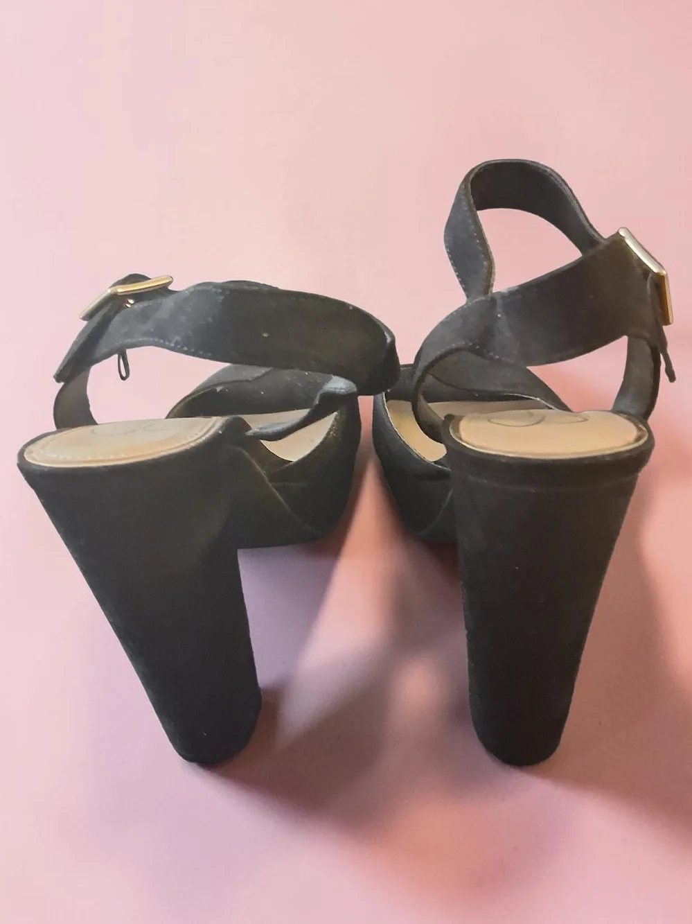 Jessica Simpson Lirio platform block heel sandals in black Women's Shoes Size 8